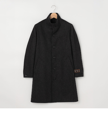 《ビジカジ対応》カシミヤ混 スタンドカラーコート