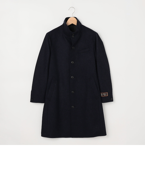 《ビジカジ対応》カシミヤ混 スタンドカラーコート