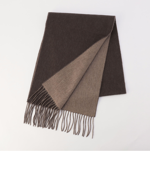 カシミヤ混無地リバーシブルマフラー