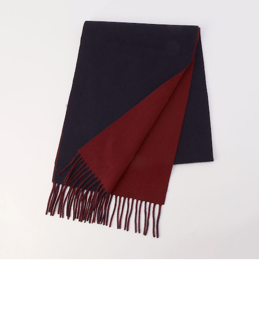 カシミヤ混無地リバーシブルマフラー