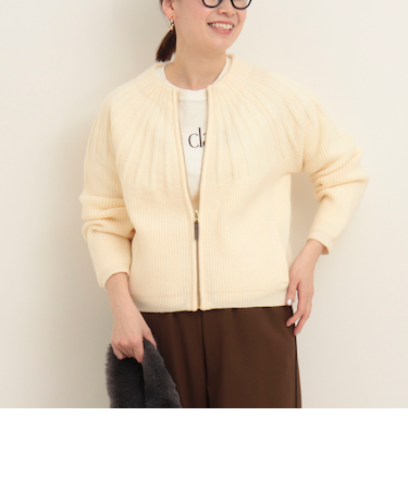 ホイップネックZIPカーディガン