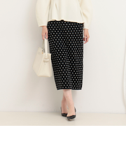 《セットアップ対応》エステルニットドットスカート