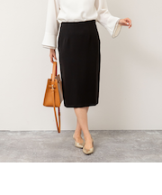 《セットアップ対応》ウォッシャブルツイルタイトスカート