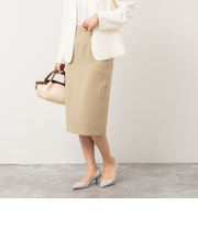 《セットアップ対応》ウォッシャブルツイルタイトスカート