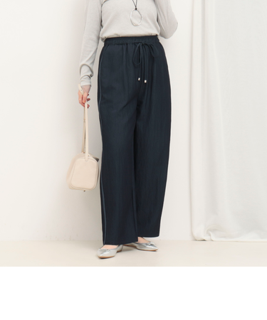 サイドラインデニムワイドパンツ