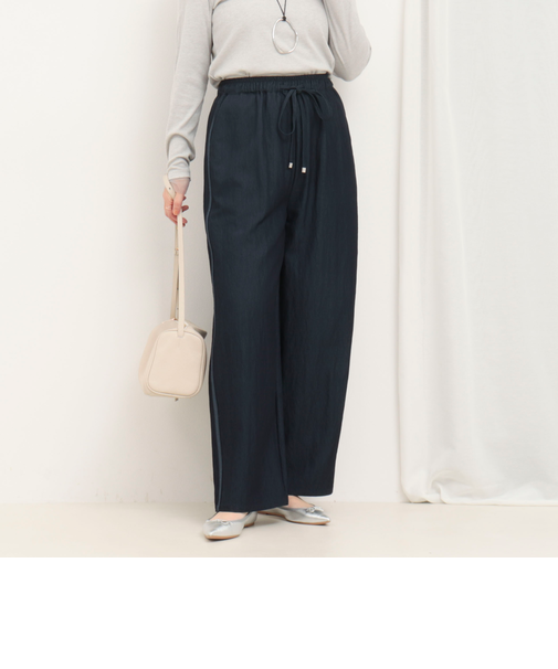 サイドラインデニムワイドパンツ