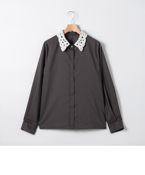 ポリブロード取り外し衿2WAYシャツ