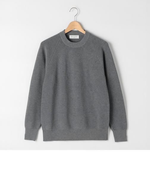 ラグラン片畦プルオーバーニット