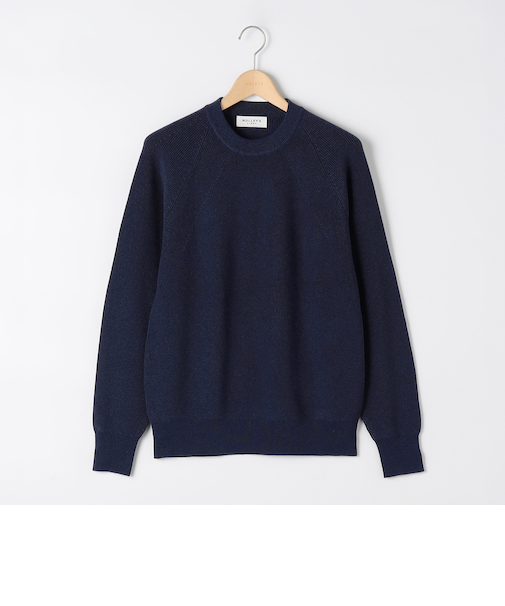 ラグラン片畦プルオーバーニット