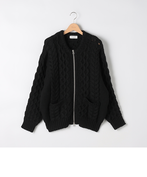 ケーブルZIP UPカーディガン