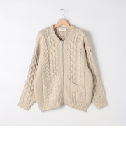 ケーブルZIP UPカーディガン
