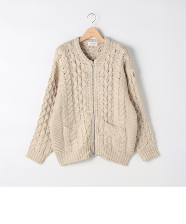 ケーブルZIP UPカーディガン