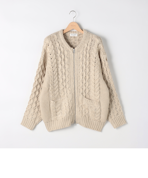 ケーブルZIP UPカーディガン