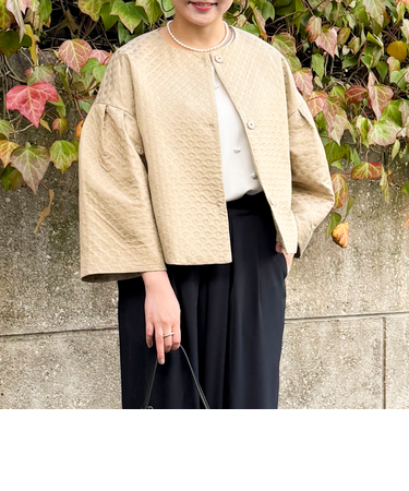 ドットジャガードブルゾン