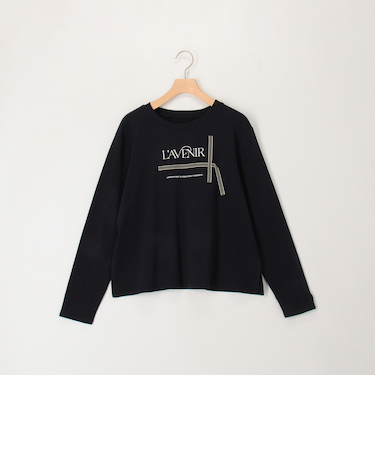 テープ刺繍ロゴプルオーバーカットソー