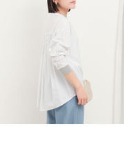 コーマコットンオーバーギャザーブラウス