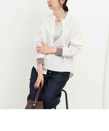 コーマコットンオーバーギャザーブラウス