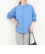 コーマコットンオーバーギャザーブラウス