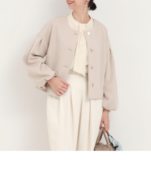 綿タッチダンボールニットブルゾン