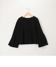 カットジョーゼットノーカラーブルゾン