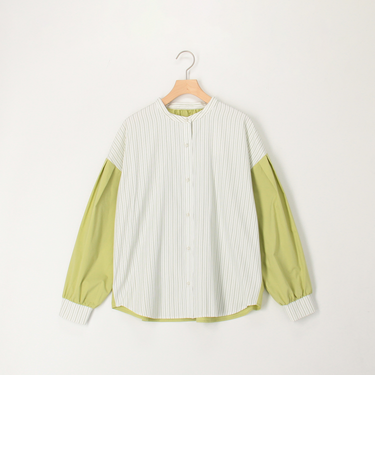 ストライプバイカラーブラウス