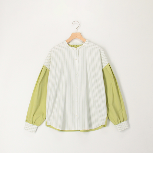 ストライプバイカラーブラウス