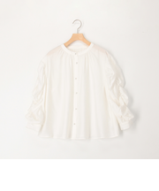 シルキーローン袖ギャザーブラウス