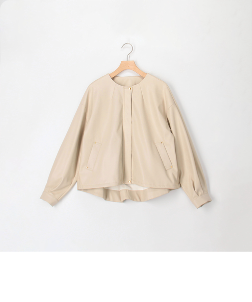 マット＆ソフトフェイクレザーブルゾン