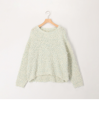 リボンチュール×カスリスラブ ラウンドプルオーバーニット