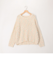 リボンチュール×カスリスラブ ラウンドプルオーバーニット