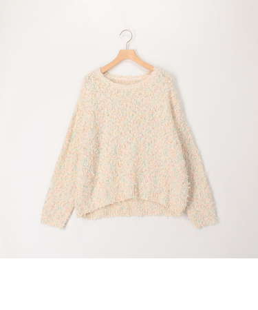 リボンチュール×カスリスラブ ラウンドプルオーバーニット