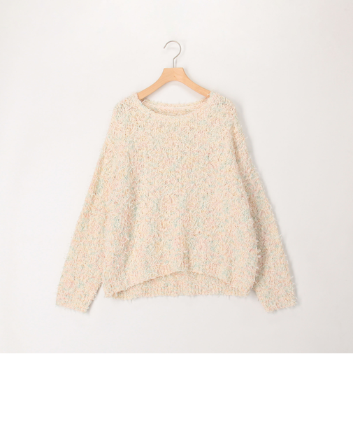 リボンチュール×カスリスラブ ラウンドプルオーバーニット