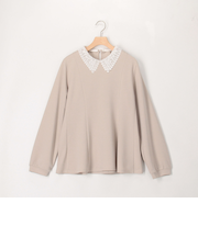 カットジョーゼット襟レースブラウス（襟取り外し可能）