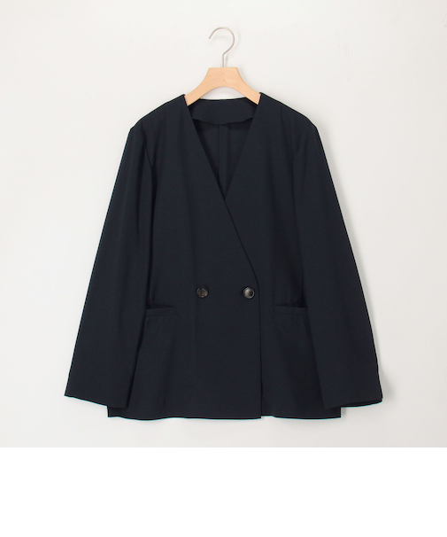 《セットアップ対応》【UVカット・接触冷感】ライトツイルノーカラージャケット