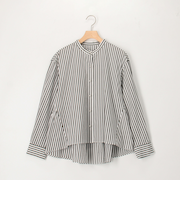 パール釦ペプラムブラウス