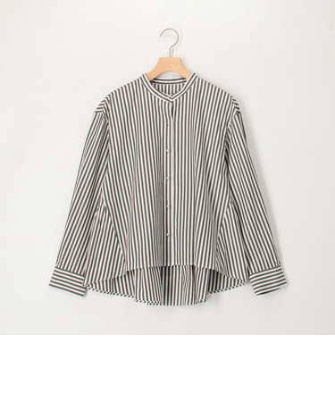 パール釦ペプラムブラウス