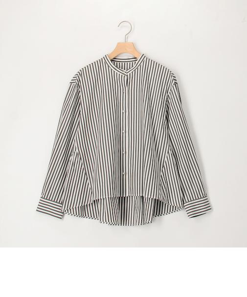 パール釦ペプラムブラウス