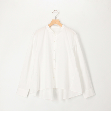 パール釦ペプラムブラウス