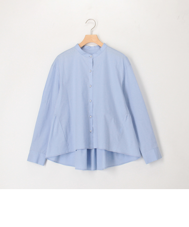 パール釦ペプラムブラウス