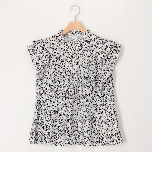 肩フリルブラウス