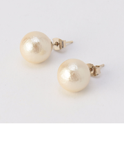 コットンパールピアス　12mm