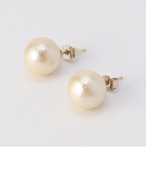 コットンパールピアス　12mm