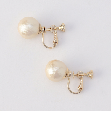 コットンパールイヤリング 12mm