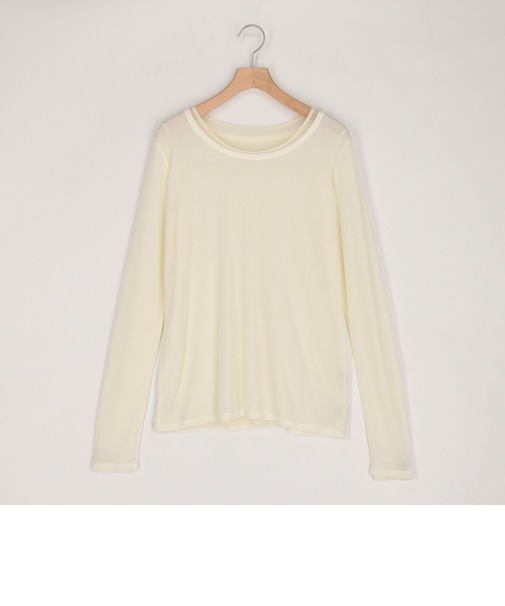 シアーフライス×チュールレイヤードプルオーバー