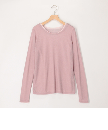 シアーフライス×チュールレイヤードプルオーバー