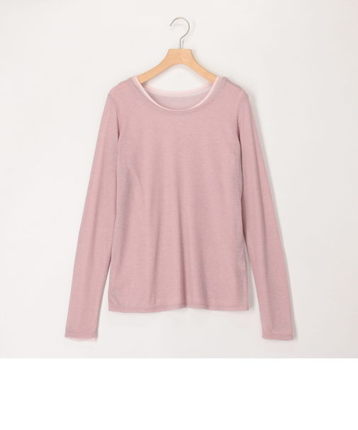 シアーフライス×チュールレイヤードプルオーバー