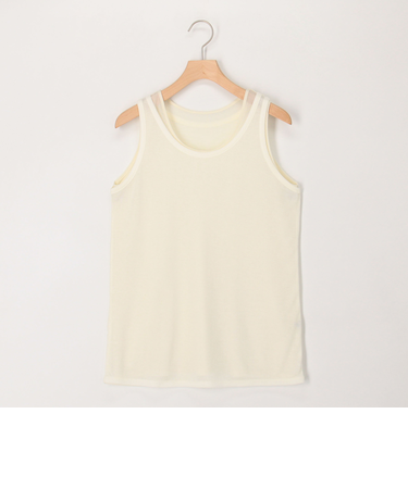 シアーフライス×チュールレイヤードタンクトップ