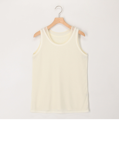 シアーフライス×チュールレイヤードタンクトップ