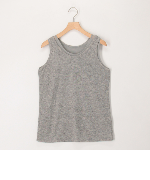 シアーフライス×チュールレイヤードタンクトップ