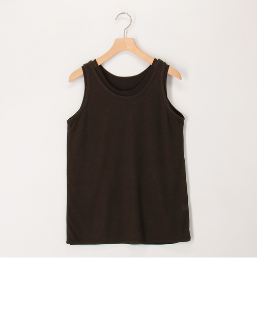 シアーフライス×チュールレイヤードタンクトップ